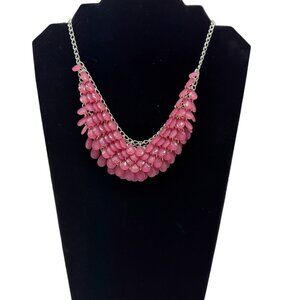 Pink Bead Bib Style Necklace